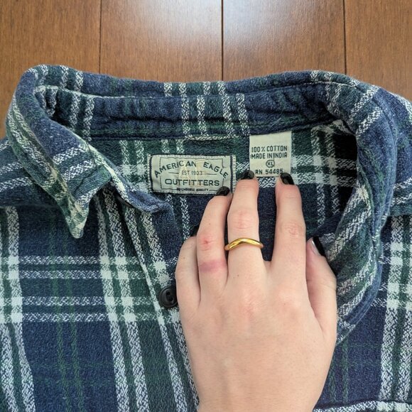 AMERICAN EAGLE VINTAGE THICK FLANNEL SHIRT - Picture 2 of 2